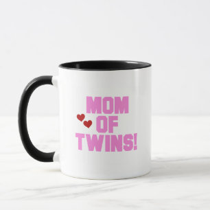 Mom of Twins-Pink Text Tshirts and Gifts Mug
