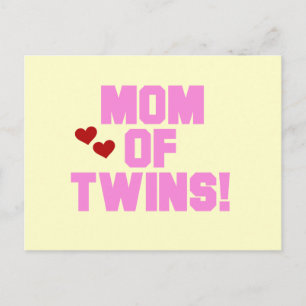 Mom of Twins-Pink Text Tshirts and Gifts Postcard