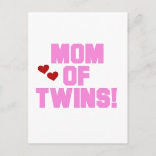 Mom of Twins-Pink Text Tshirts and Gifts Postcard