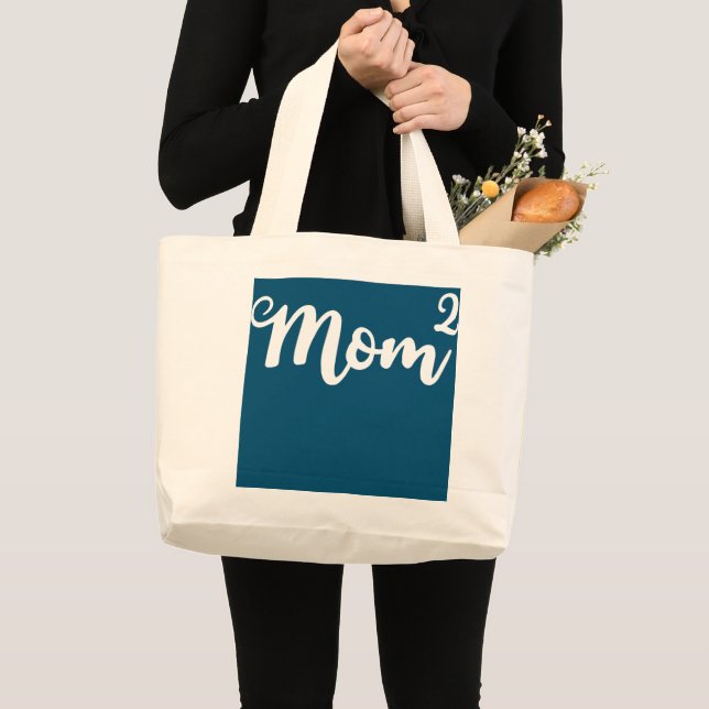 Mom Of Two Kids Mother's Day mom of twins  Large Tote Bag (Front (Product))