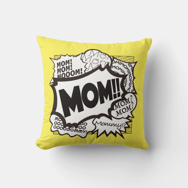 MOM OFF DUTY Throw Pillow. Comic Version  Pillow (Front)