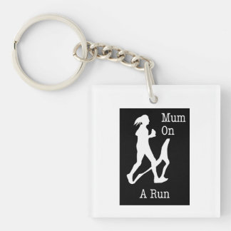 mom on a Run Acrylic Key Ring
