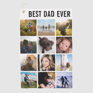 Mom or Dad Best Dad Ever EditablePhoto Keepsake Golf Towel