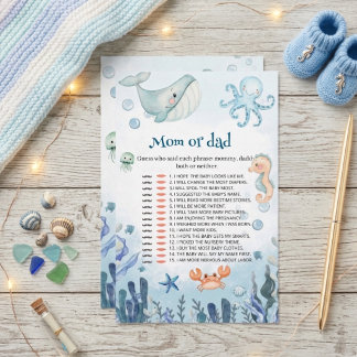Mom or Dad Game Sea You Soon Octopus baby shower 