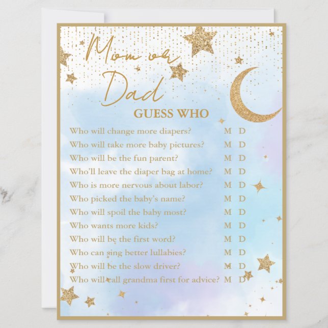 Mom or Dad Guess Who Baby Shower Game (Front)
