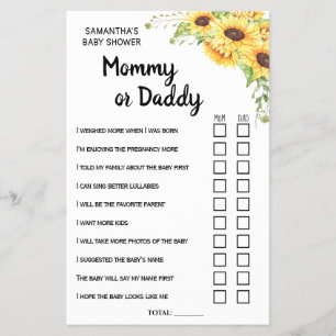 Mom or Dad he said she said bilingual game card