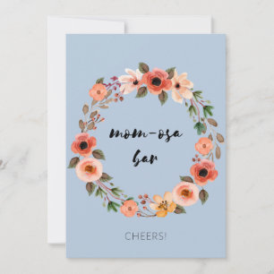 Mom-osa Bar Baby Shower Sign Floral Invitation