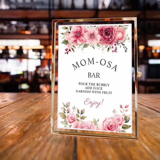 Mom-osa Bar Floral Baby Shower Rose Colourful Baby Poster (Creator Uploaded)