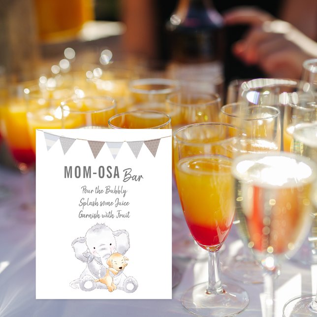 Mom-osa Bar Modern Baby Elephant Gender Neutral Poster (Creator Uploaded)