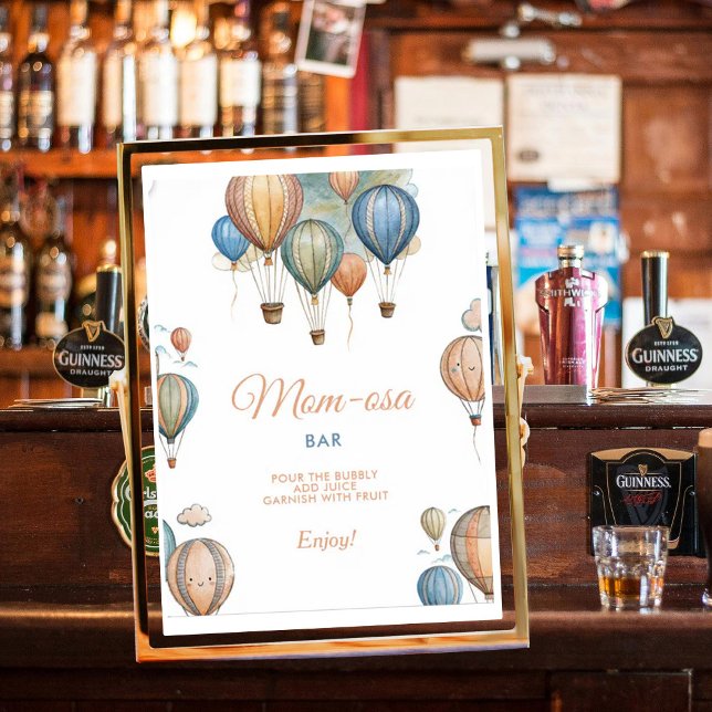 Mom-osa Hot Air Balloons Pastel Boy Baby Shower Poster (Creator Uploaded)