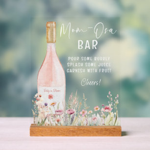 Mom-Osa Watercolor Floral Pour Sign