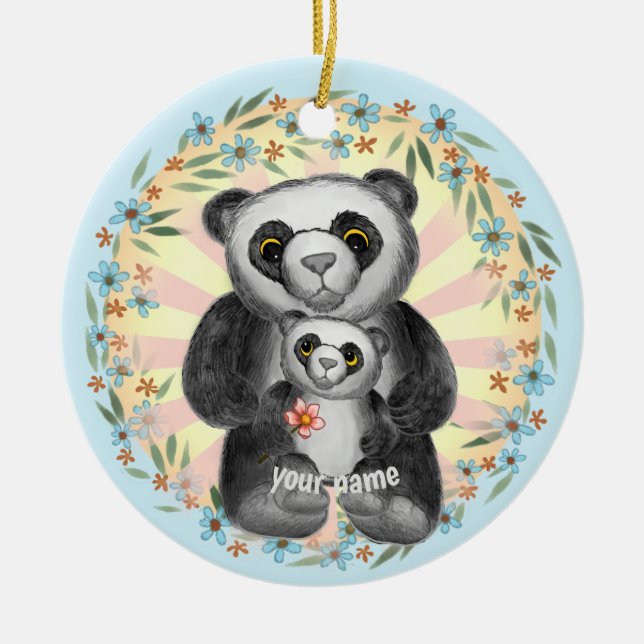 Mom Panda Bear ornament  (Front)