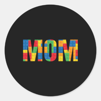 Mom Parent Brick Master Builder Building Blocks Se Classic Round Sticker