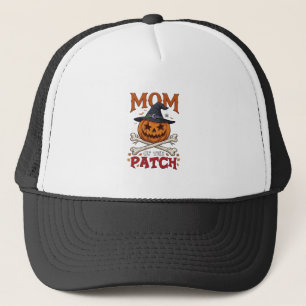 Mom Patch Halloween Pumpkin Witch Hat Crossbones_1