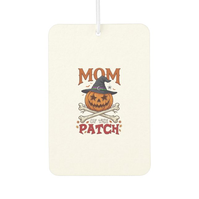 Mom Patch Halloween Pumpkin Witch Hat Crossbones_1 Air Freshener (Front)