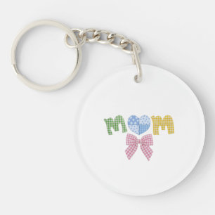 Mom Patchwork Mother's Day Gift Custom Acrylic Keychain