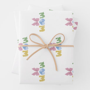 Mom Patchwork Mother's Day Gift Wrapping Paper Sheet