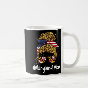 Mom Patriotic American Flag Mothers Day Retro Woma Coffee Mug