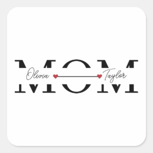 Mom Personalized Name Mother's Day  Square Sticker