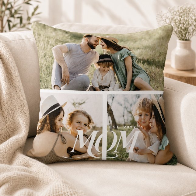 Mom Personalized Photo Collage Throw Pillow (Creator Uploaded)