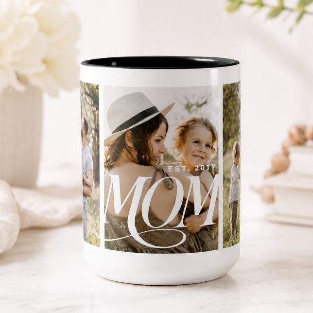 Mom Personalized Photo Two-Tone Coffee Mug (Creator Uploaded)