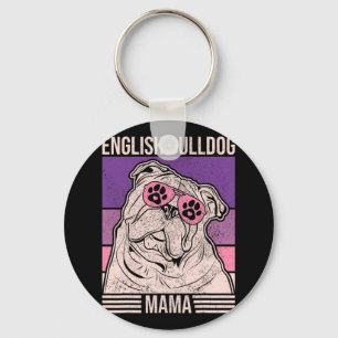 Mom Pet Owner Animal Lover Outfit English Bulldog Keychain