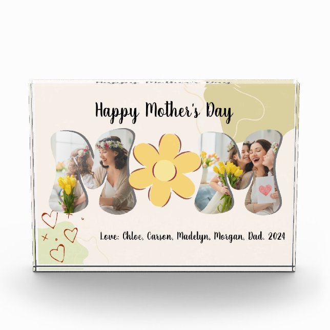 Mom Photo Block, Personalized Mother's Day Gift (Front)