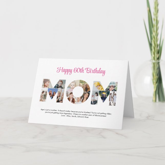 Mom Photo Collage Cutout Mother's Day Birthday Card (Front)