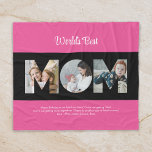 Mom Photo Collage Cutout Mother's Day Birthday Fleece Blanket<br><div class="desc">Celebrate the special moments with your mother with this Mom Photo Collage design. This customizable design is perfect for creating a personalized and heartfelt gift for Mother's Day and Birthday celebration. Craft a beautiful collage with the word MOM, featuring cherished moments, creating a visual journey of the precious memories you've...</div>