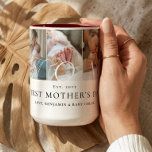Mom Photo Collage First Mother's Day Keepsake Gift Two-Tone Coffee Mug<br><div class="desc">Celebrate Mom with this meaningful First mother’s Day photo collage two-tone coffee mug, designed to beautifully showcase five cherished memories in a modern and heartfelt way. Featuring a clean, minimal collage layout with space for five photos, this design keeps the focus on your most special moments while maintaining a refined...</div>