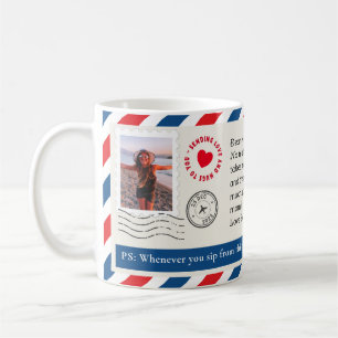 Mom Photo Collage Handwritten Letter Hugs Coffee Mug