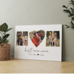 Mom Photo Collage Heart Photo Mother's Day Canvas Print<br><div class="desc">This is a photo collage that spells out the word MOM (with a heart) along with a custom message. This is the perfect gift for mom for mother's day, her birthday or Christmas.</div>