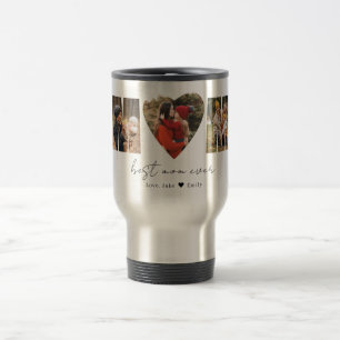 Mom Photo Collage Heart Photo Mother's Day Travel Mug
