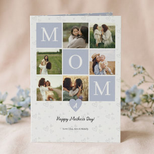 Mom Photo Collage Monogram Mother's Day Holiday Card