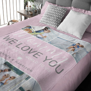 Mom Photo Collage 'We Love You' Fleece Blanket