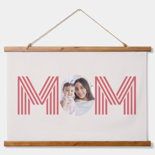 Mom Photo Minimal Modern Mothers Day Gift Hanging Tapestry