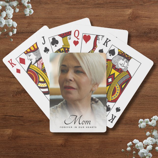 Mom Photo Personalized Memorial Tribute Funeral Playing Cards (Mom Memorial Photo Playing Cards)