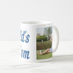 Mom Photo sea blue text Mothers Day Coffee Mug