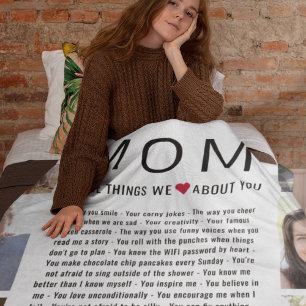 Mom Photos Things We Love About You Mother's Day Fleece Blanket