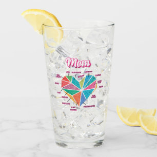 Mom Pie Heart All Mom Titles Glass