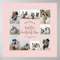 Mom pink elegant modern minimal photo collage