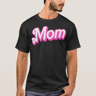 Mom Pink White Overlapping Font Halloween Costume T-Shirt
