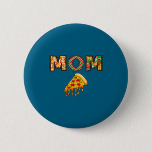 Mom Pizza Birthday Party Squad Design 2 Inch Round Button