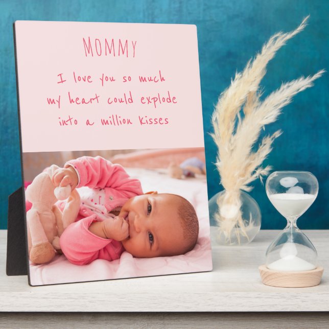 Mom Poem and Custom Baby Girl Photo Plaque (Side)