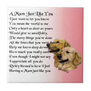Mom Poem  -  Golden Retriever Design Tile