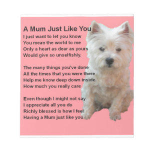 Mom Poem - Westie Design Notepad