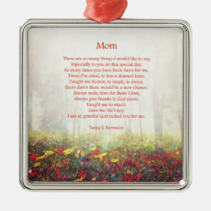 Mom Poetry Collector Metal Ornament