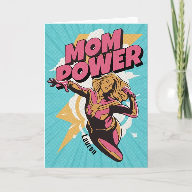 Mom Power Personalized Mother's Day Card (Front)
