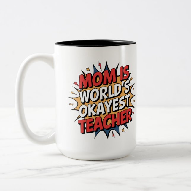 Mom Power Two-Tone Coffee Mug (Left)