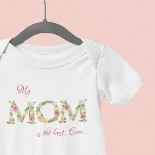 Mom pretty cute floral Mother's Day Baby Bodysuit